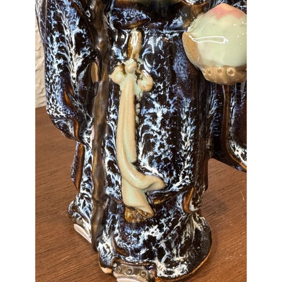 Vintage Wanjiang Wucai Porcelain Pottery Immortal God Longevity Mud Men - Picture 6 of 10